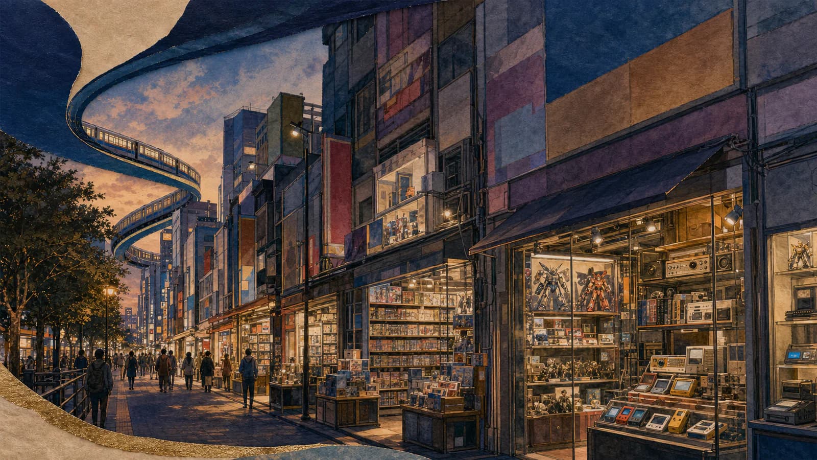 Illustrated direct train guide from Ikebukuro to Akihabara for anime and electronics shopping
